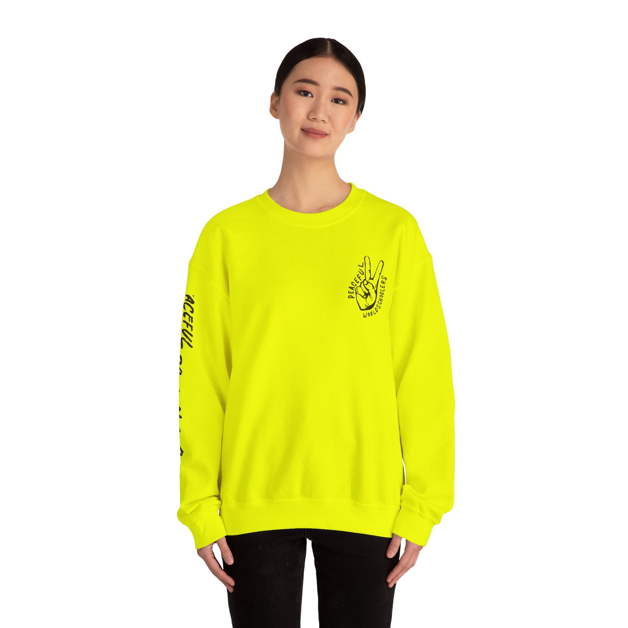 Peaceful Worldschoolers Adult Crewneck